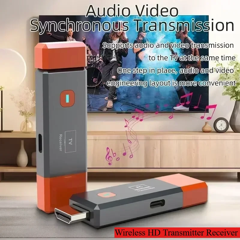 Wireless HD Transmitter Receiver 8 TX to 1 RX Portable 5G Extender Audio Video Streaming for HD TV Laptop PC Camera Smartphone