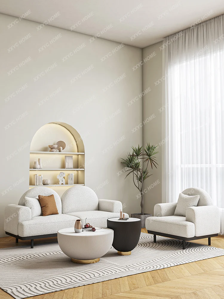 Nordic Fabric Sofa Living Room Small Apartment Simple Modern Clothing Store Reception Straight Sofa