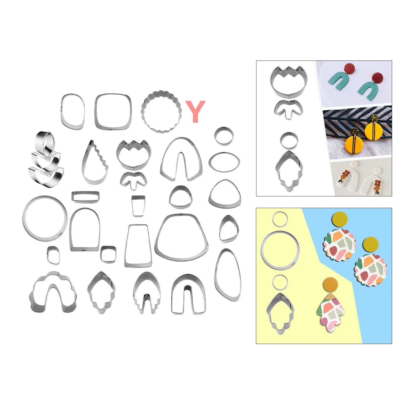 28 Clay / Mini DIY Handmade Metal Cutting Shapes Cutter/ for Earring Biscuit Jewelry Making Cookie Vegetable/