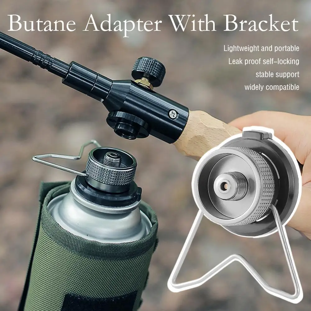 Campingkocher-Adapter mit Halterung, Gas-Konverter, Outdoor-Butan-Gas-Adapter, Flaschenadapter für Picknick, Wandern und Camping