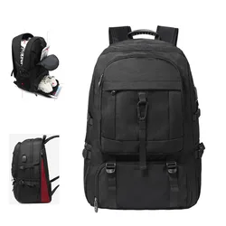 Mochila expandible de 50L y 80L para hombre, ordenador portátil con bolsa para carga USB, gran capacidad, impermeable, escolar, de viaje, 17,3