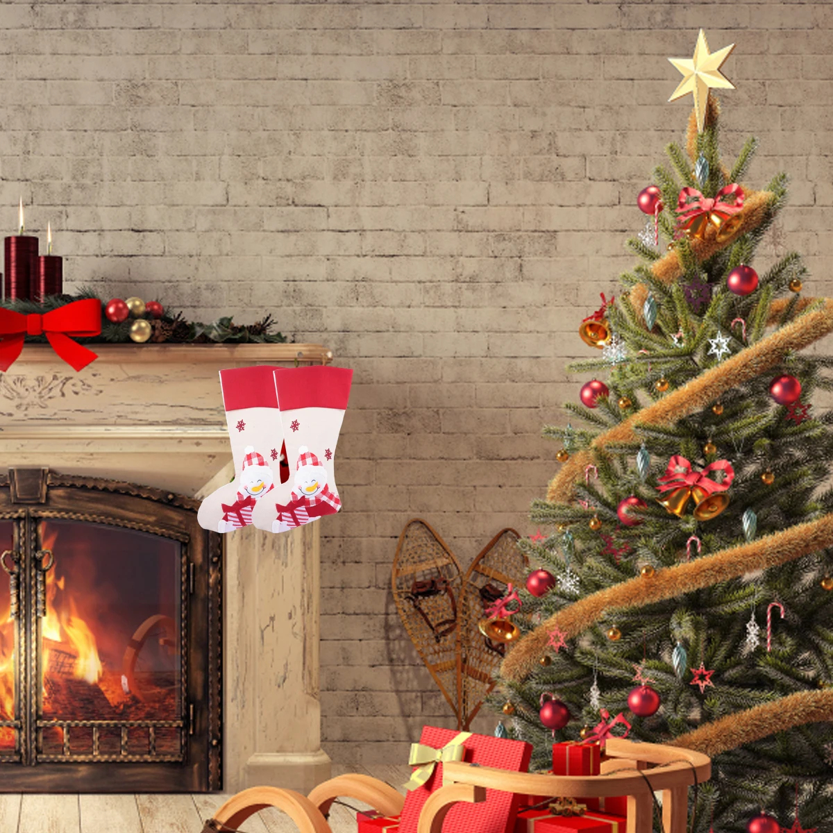 

Gift Bag Candy Container Christmas Stocking Socks Pendant Storage Hanging Pouches Stuffers'