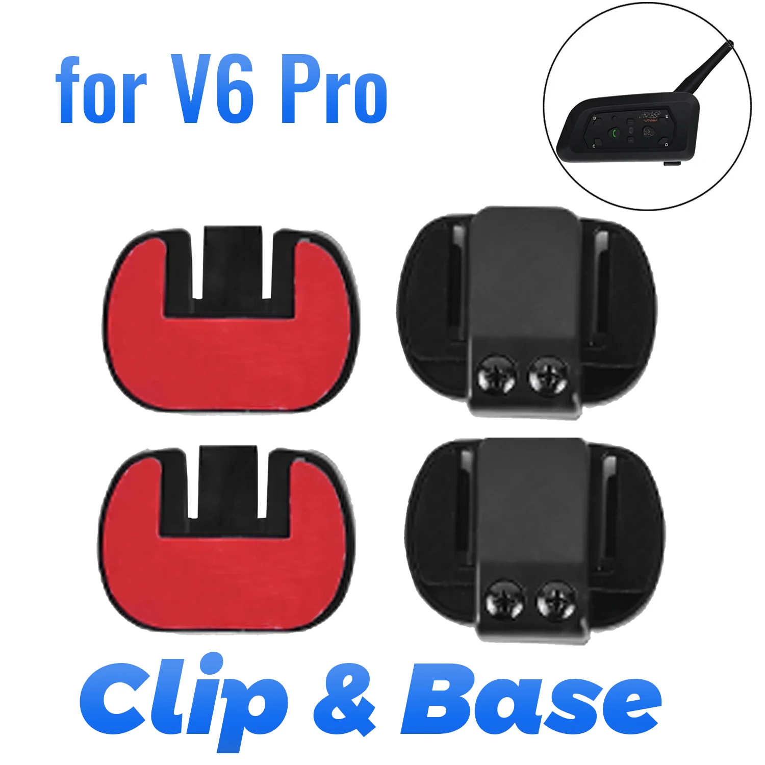 2PCS for EJEAS Xinowy 3.5mm Jack V6 PRO V4 Mounting Clip Double-Sided Tape Base Motorcycle Helmet Headset