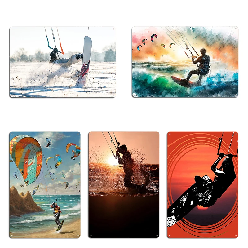 I Love Kitesurfing Metal Plaque Painting Design Cinema Designing Kitchen Kitesurfing Kite Surf Tin Sign Poster