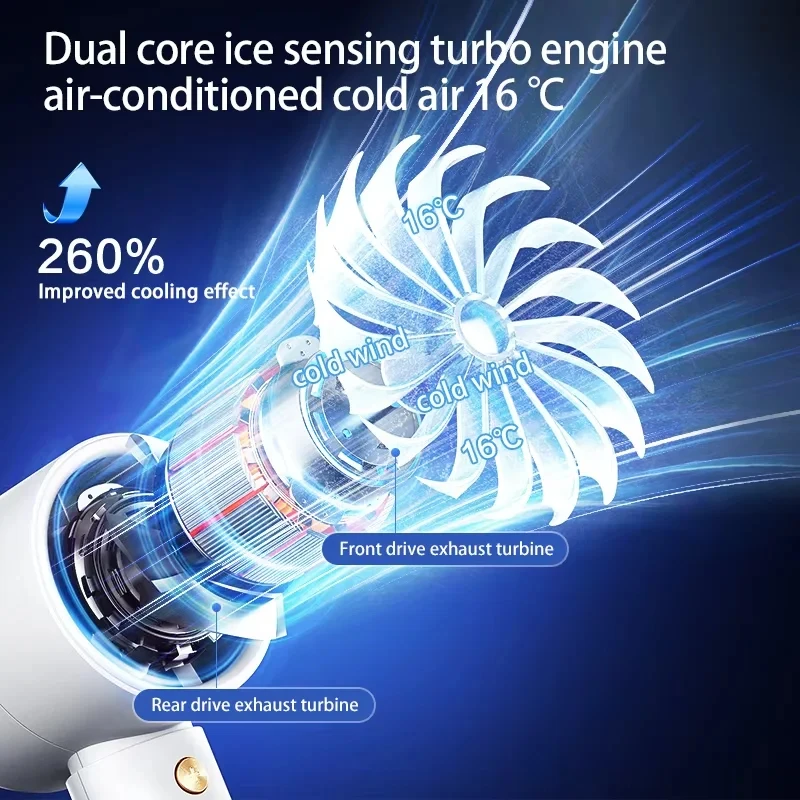 Lenovo100-Speed Turbo Handheld Fan, USB Rechargeable Quiet Portable High Speed Cooling Personal Mini Fan for Outdoor image 5