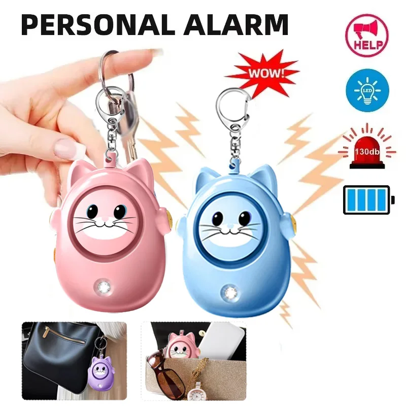 

F2 Kids Elderly Women Emergency Flashlight SOS Alarm Lights Keychain Panic Button Or Pull Pin Alert Device 130 DB Loud Safety