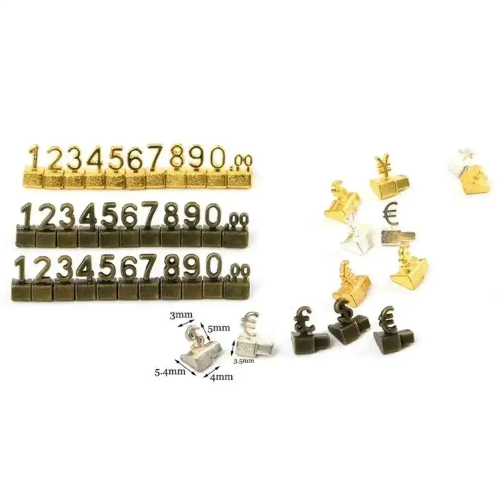 Luxury 3d Metal Shelving Adjustable Price Tag Callouts Price Display Euro Pound Price Numeral Cubes Assembly Lable Blocks Stick