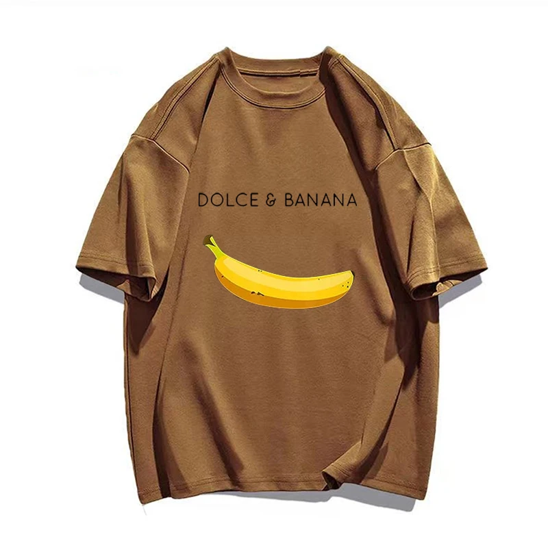 Dolce Banana T-Shirt Męski Bawełniany T-Shirt z Krótkim Rękawem Luksusowa Marka Plus Size Odzież Damska Darmowa Wysyłka