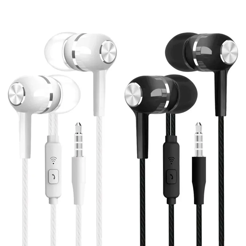 3.5mm Wired Earphone In Ear Headset HIFI Heavy Bass Earbuds Monitor Sports Headset Stereo Music Gaming Headphone with Microphone