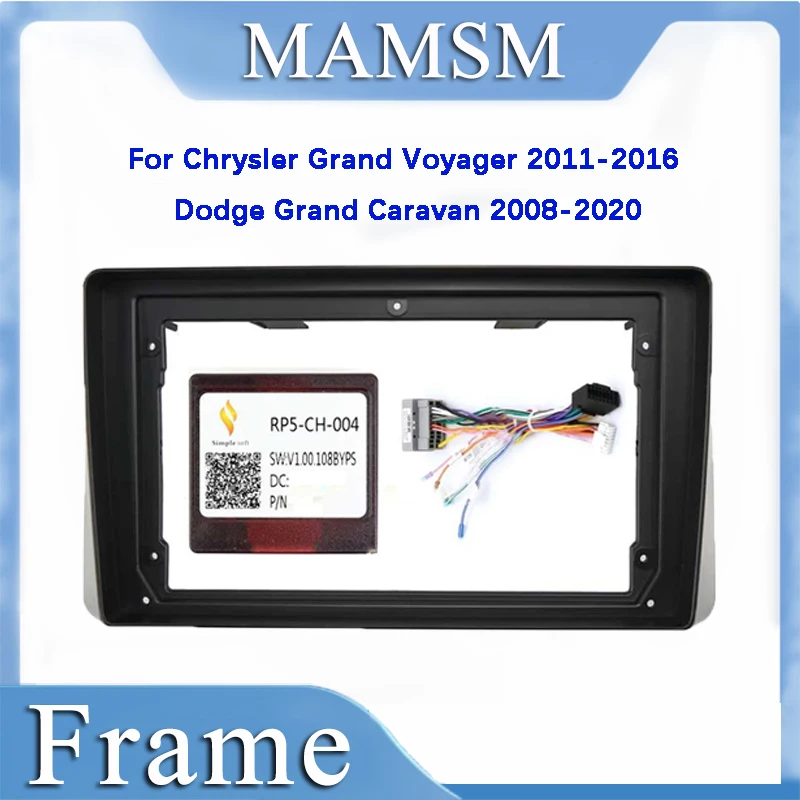 

MAMSM Car Frame Fascia Adapter for Chrysler Grand Voyager 2011-2016 Dodge Grand Caravan 2008-2020 Android Radio Dash Fiting Kit