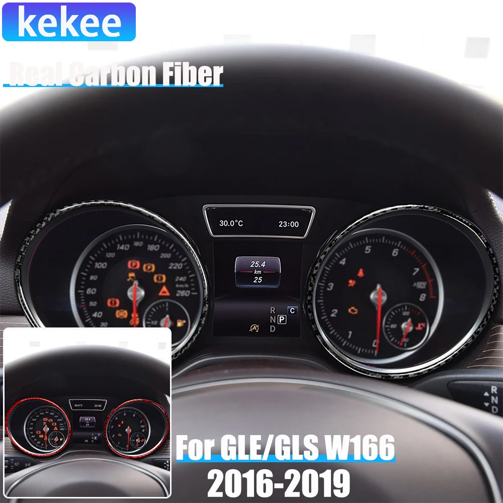 

Настоящее углеродное волокно, автомобильные аксессуары, кольцо спидометра, накладка, мягкая наклейка для Mercedes-Benz W166 GLE/GLS 2016 2017 2018 2019