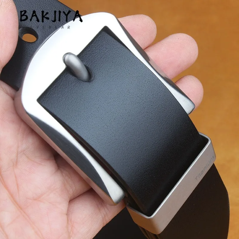 38mm Pure Titanium Anti-Allergy Rustproof Durable Pin Buckle Men's Leather Belt Casual Versatile Jeans Suit Workwear Pants Belt