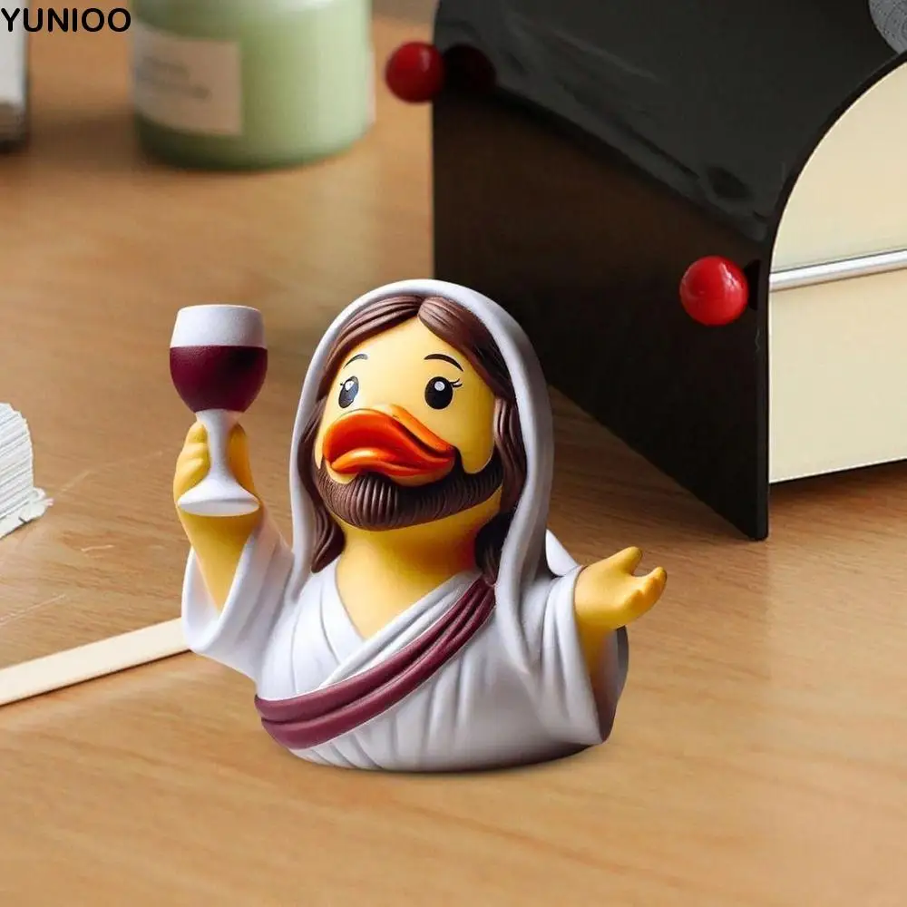 

Maria Duck Jesus Duck Figurines Resin Realistic Animals Duck Resin Ornament Cartoon Manhole Cover Animal Statue Ornament