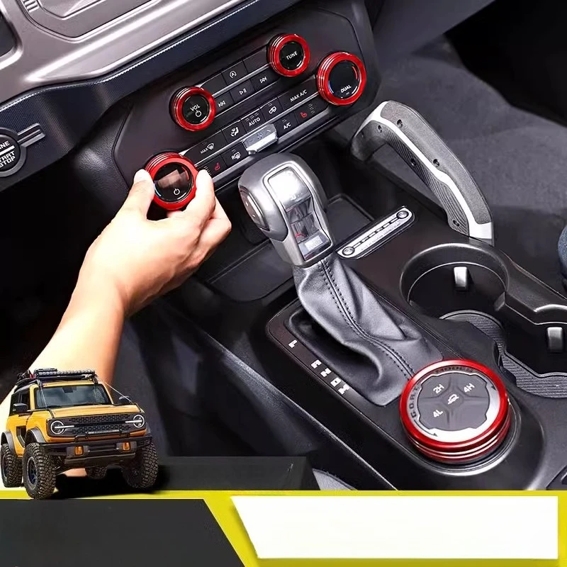 

Для Ford Bronco Декоративные аксессуары для центрального управления кондиционером, аудиосистема полного привода, ручка переключателя фар