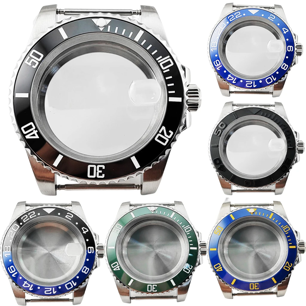 40mm Watch Case Bezel Stainless Steel Sapphire Glass For NH35 NH36 ETA2824 PT5000 Watches Accessories Parts