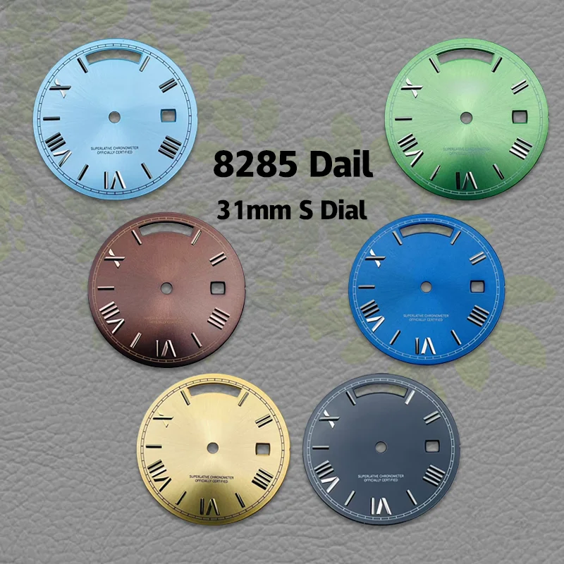

31mm 8285 Dial with S Logo, No Lume, Suitable for 8285 Movement, Watch Modification Accessory
