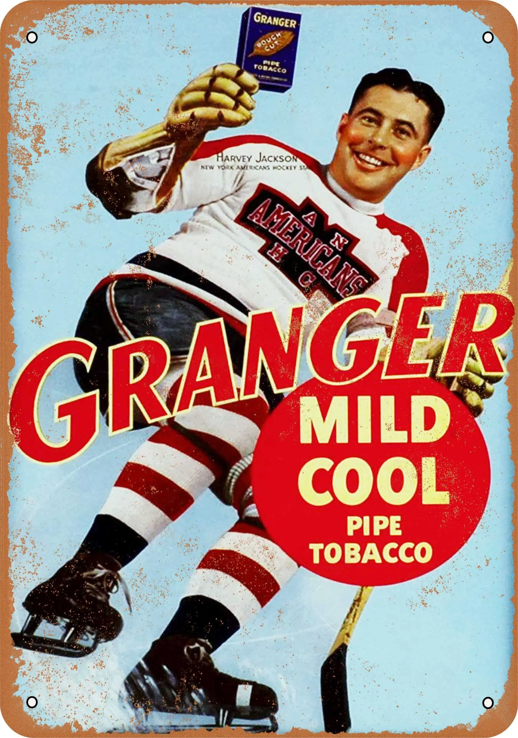 RetroRust 7 x 10 METAL SIGN - 1940 Harvey Jackson Granger Pipe Tobacco - Vintage Rusty Look