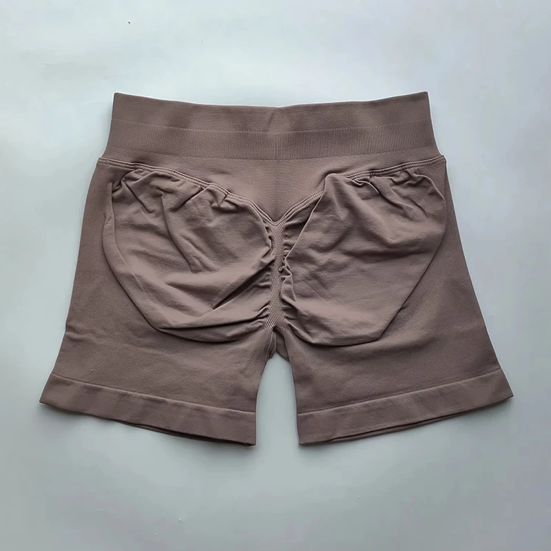 

Yoga Booty Running Short Pants Eamless Shorts 4.5 Gym Shorts Women Fitness Sports Low Ribbed Band Workout Scrunch Butt