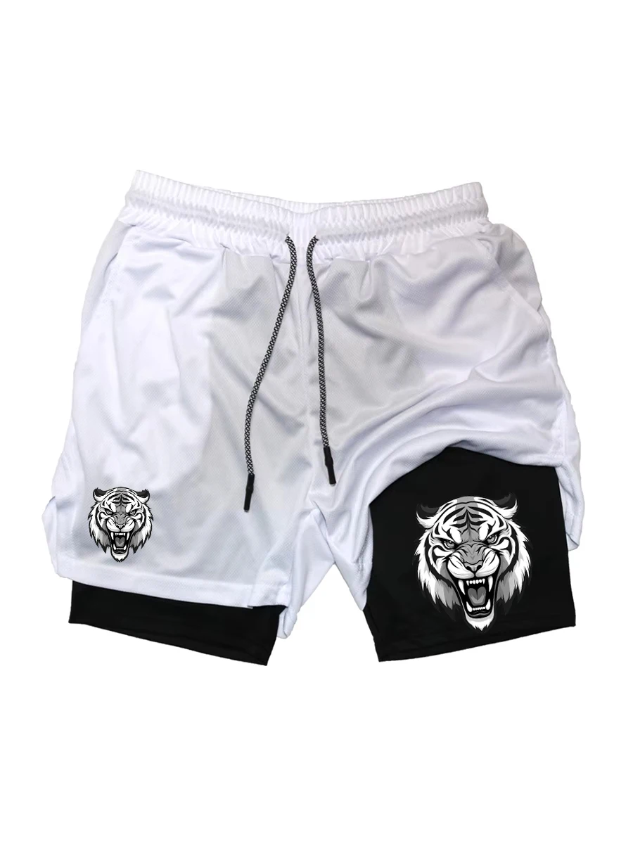 

Pantalones cortos de entrenamiento 2 en 1 de verano para hombre, pantalones cortos de entrenamiento de gimnasia para correr de m