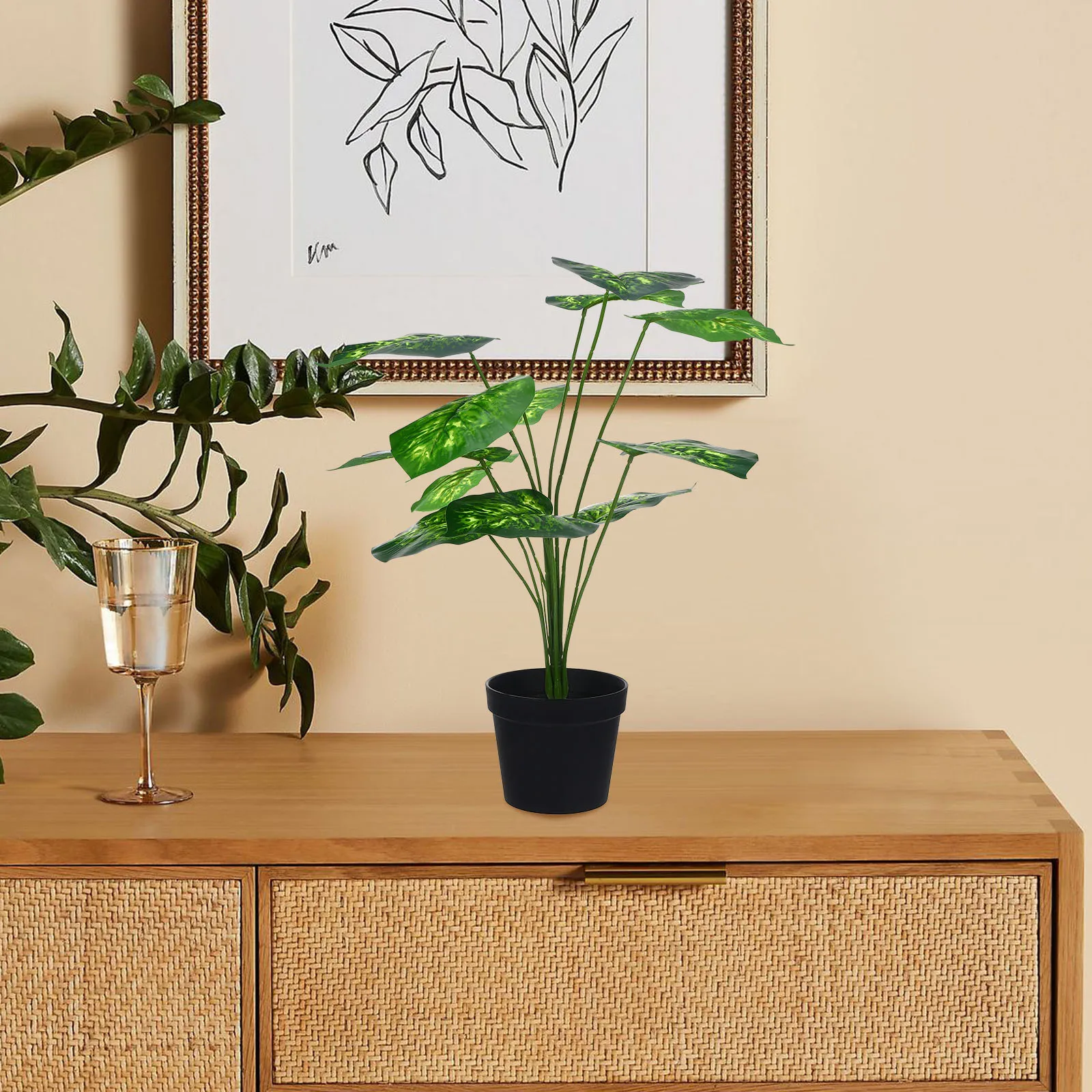 

Home Simulated High-rod Green Radish Indoor Plant Fake Plants Small Plastic Office