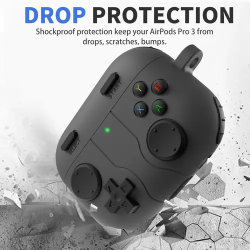 Imagen 2 del producto Funda de juego para AirPods Pro 3 (2025), funda protectora clásica divertida de silicona a prueba de golpes con Kit de limpieza, llavero para Airpods Pro 3