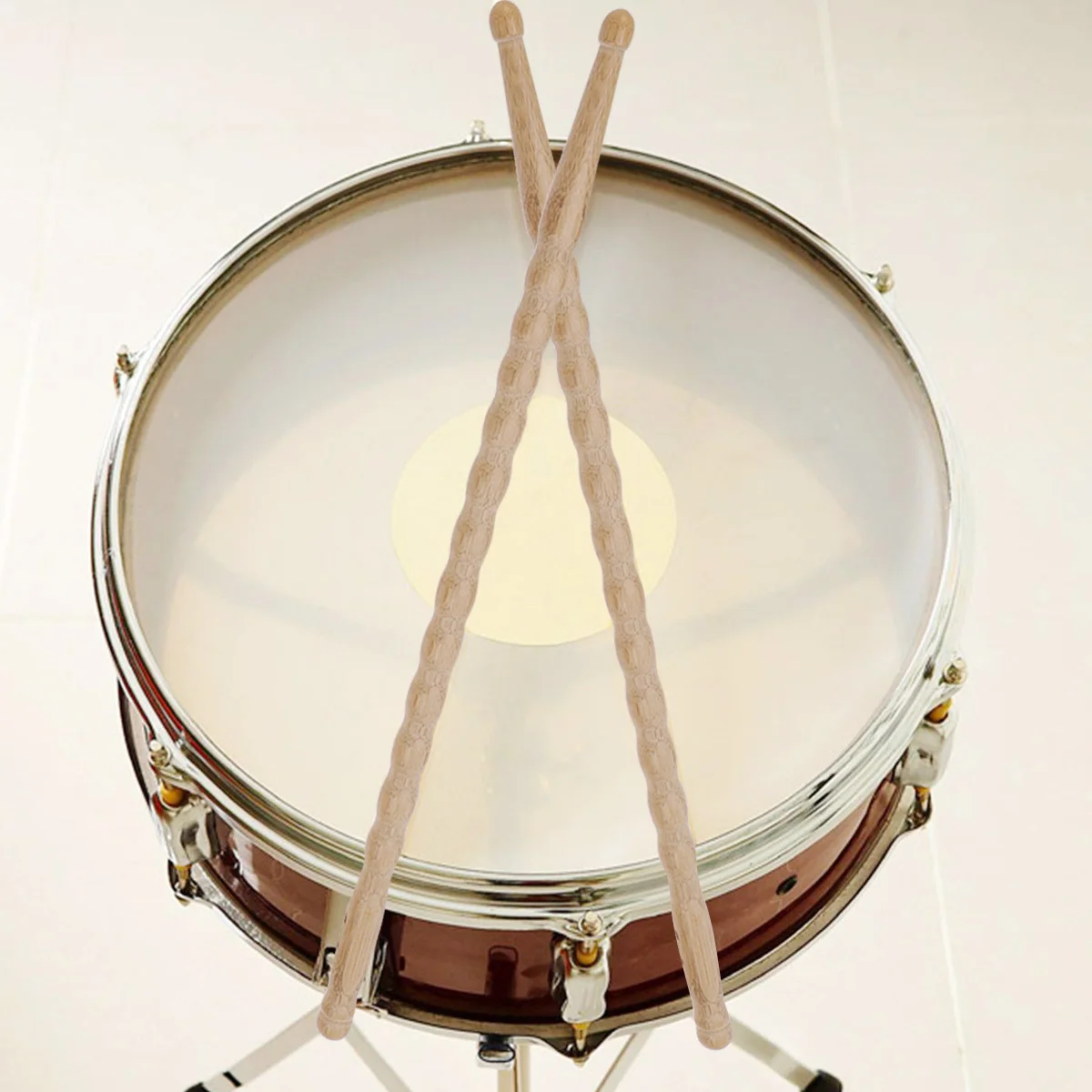 

2Pcs Bamboo Drumsticks No Paint Ergonomic Handle Anti Slip for Drummers Beginner Practice Music