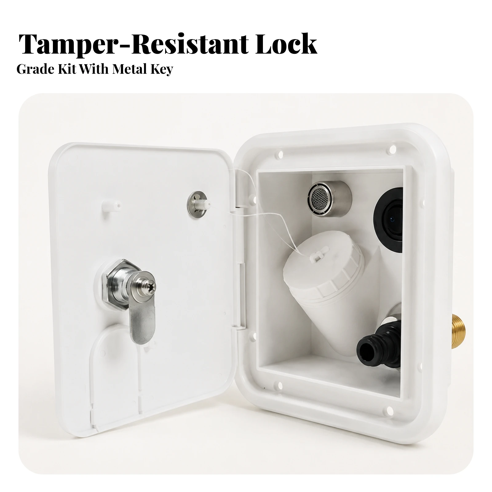 Multifunctional RV Water Inlet Assembly with Keys and Mounting Screws for Travel Trailer Tank Fill