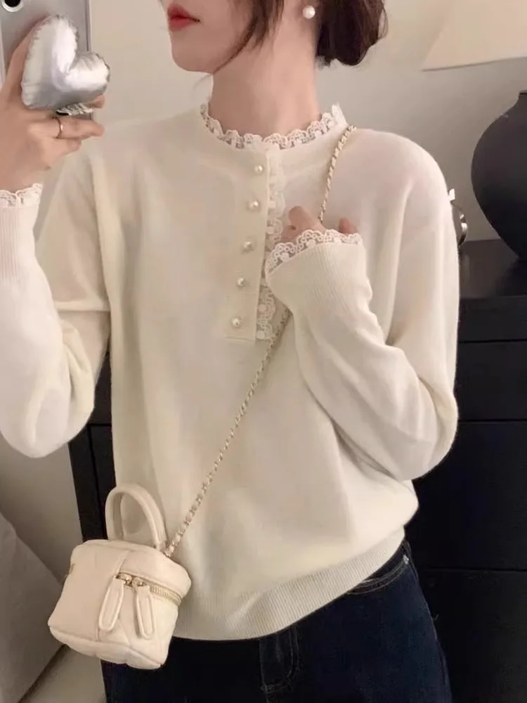 Suéteres Jumpers Jerséis para mujer Merino Polka Dot Slim-Fit restaurante cena fecha femenina bastante lindo clásico Retro