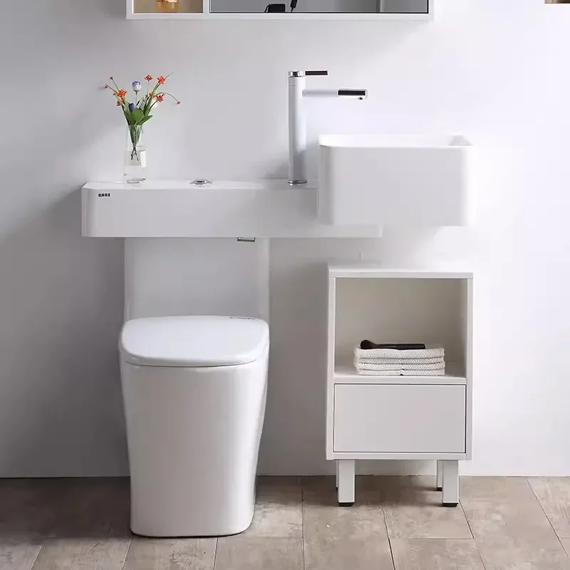 

Minimalist small unit wash basin with integrated sink, wash basin, integrated