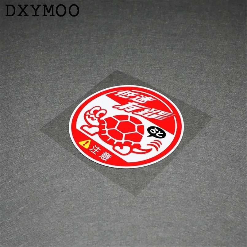 Fashion Car Stickers Warning LOW SPEED Tortoise High Speed Watch Out New Driver Car Window Decals 12cm