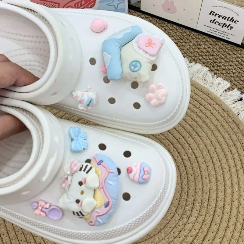 8 قطعة مجموعة الشتاء موضة Kawaii مرحبا كيتي الأحذية الزينة اكسسوارات السحر ل قباقيب الصنادل الأحذية السحر هدية فكرة لعيد الميلاد #1