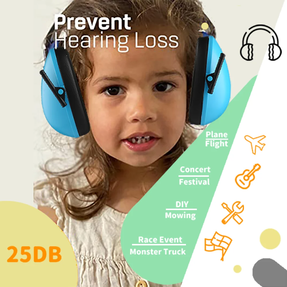 

Kid Ear Protection Baby Noise Earmuffs Noise Reduction Ear Defenders earmuff for children Adjustable nrr 25db Safety