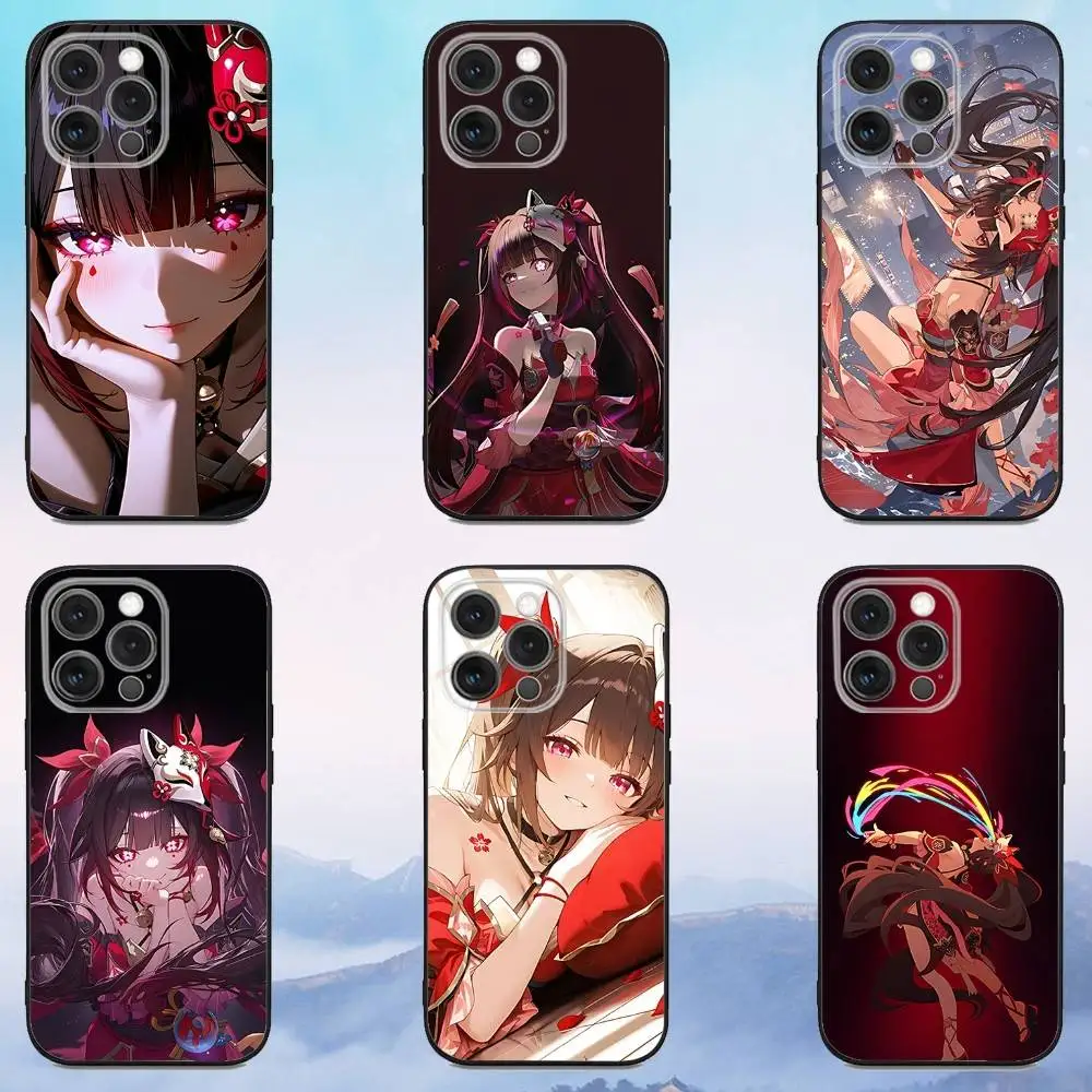 

H-Hanabi Star Rail Sparkle Phone Case For iPhone 17,16,15,14,13,12,Pro,Max,Plus,E,SE4,Air,Mini Black Soft Cover