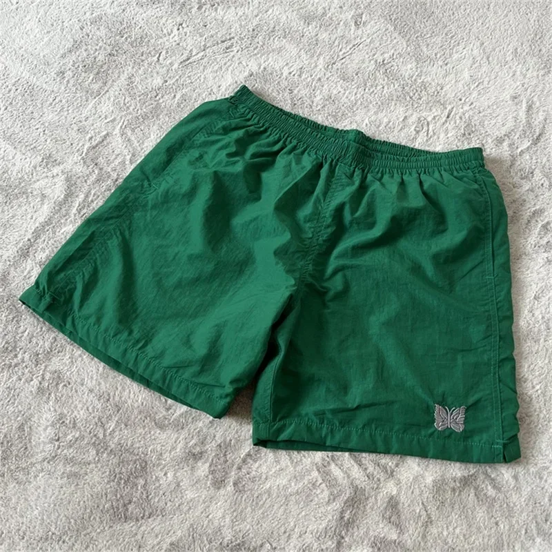 25SS Butterfly Embroidery Casual Green Shorts Men Women Top Quality AWGE Black Drawstring Shorts With Tags