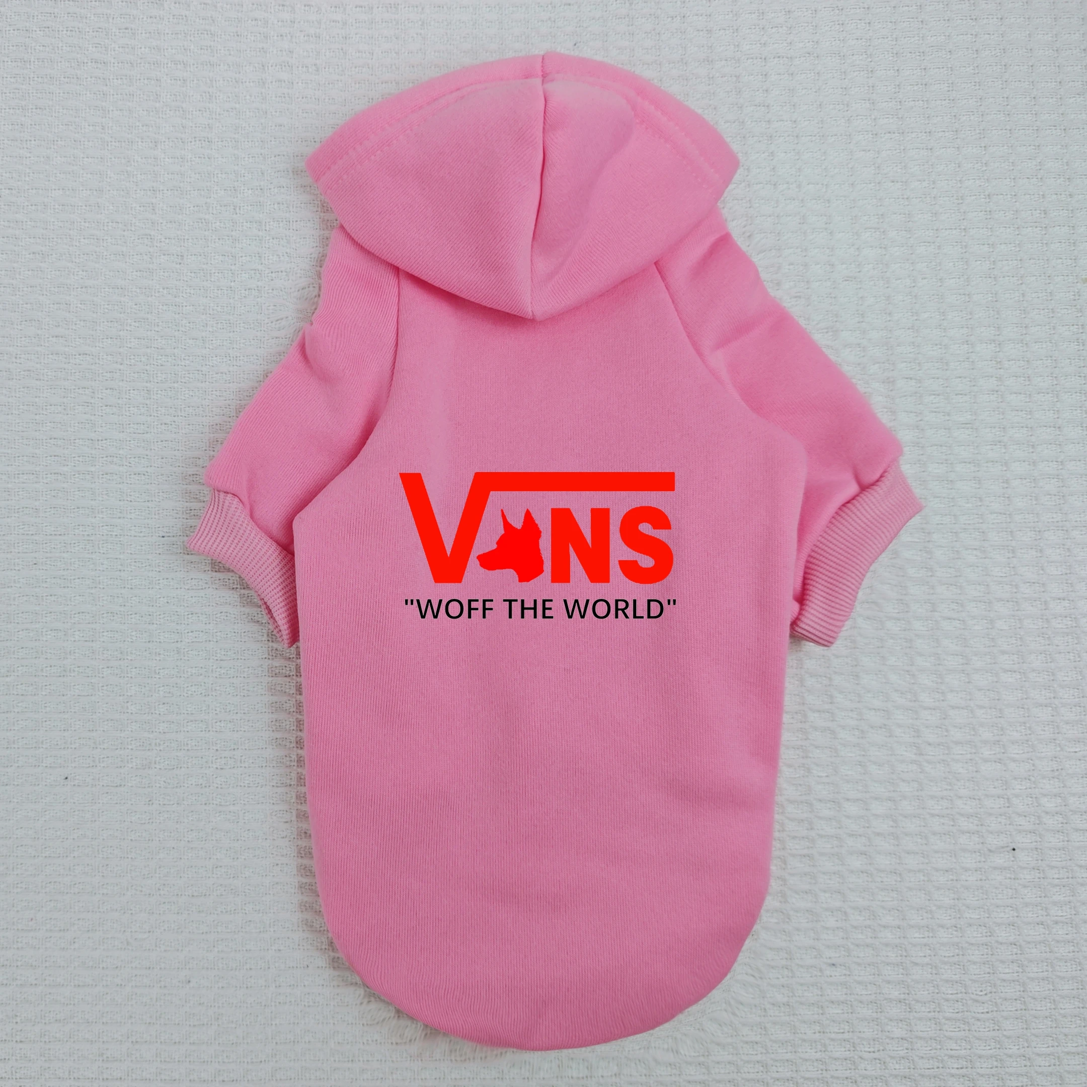 Cool Pet Hoodie V-Inspired Dog Head Logo Warm Fleece Puppy Sweatshirt Hooded Pullover
