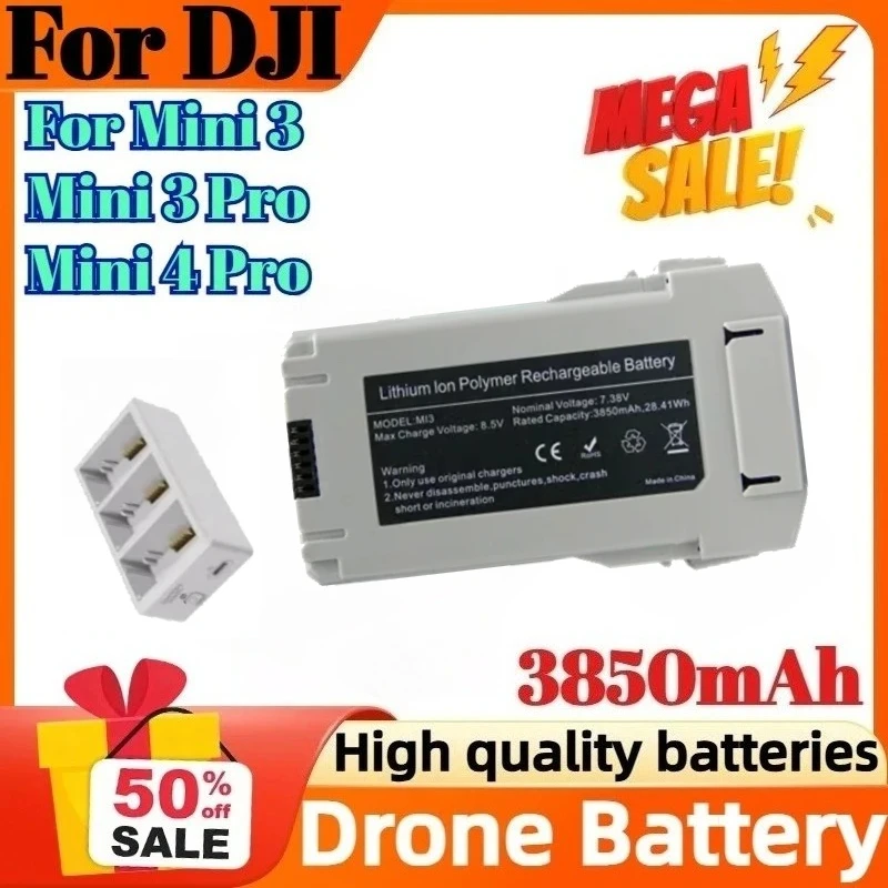 

3850mAh Flight Time 45 Minutes For DJI Mini 4 Pro Battery Plus Compatible Mini 3/Mini 3 Pro Drone Flight Battery Accessories