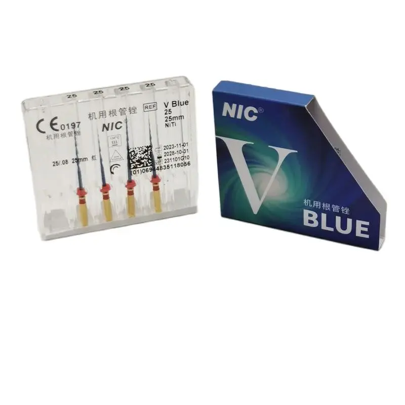 New Arrival CE Approved V-Blue Engine NIC NiTi Files #25 25mm 134℃ Dental Root-canal Instruments