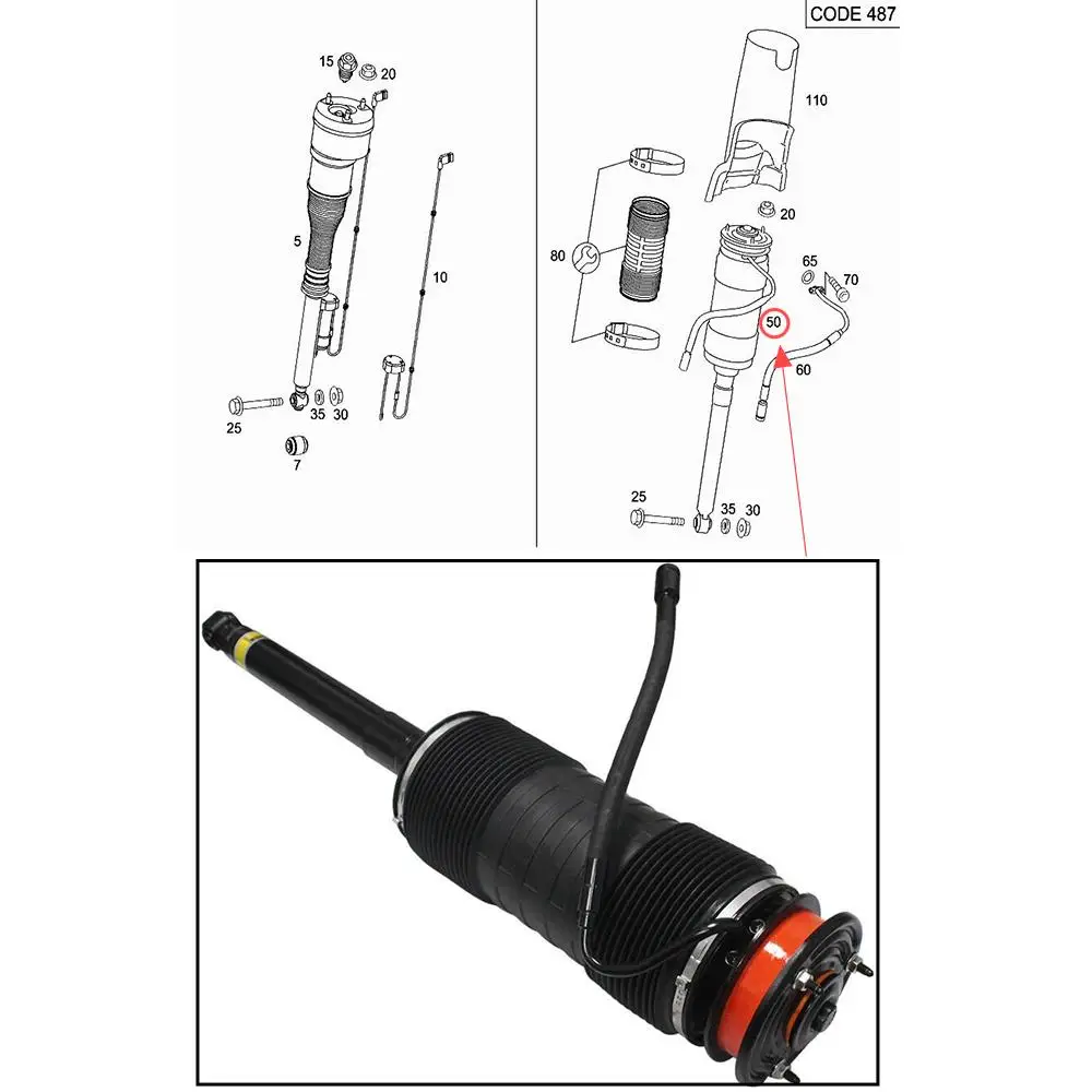 Airsusfat 1x Rear ABC Hydraulic Shock Strut For Mercedes W221 C216 CL500 CL600 S600, OEM 2213206313 2213209013 Car Accessories