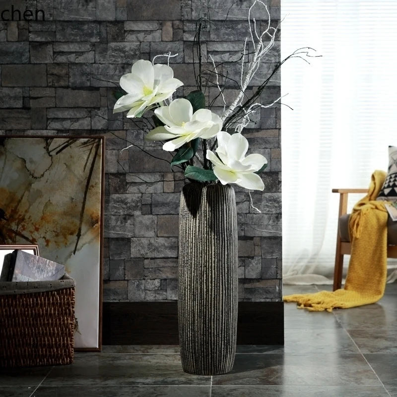 

LXC Creative Modern Living Room Home Decor High Ceramic Pot Vase Ceramic Floor Large Flower Vase Ornament Artwork