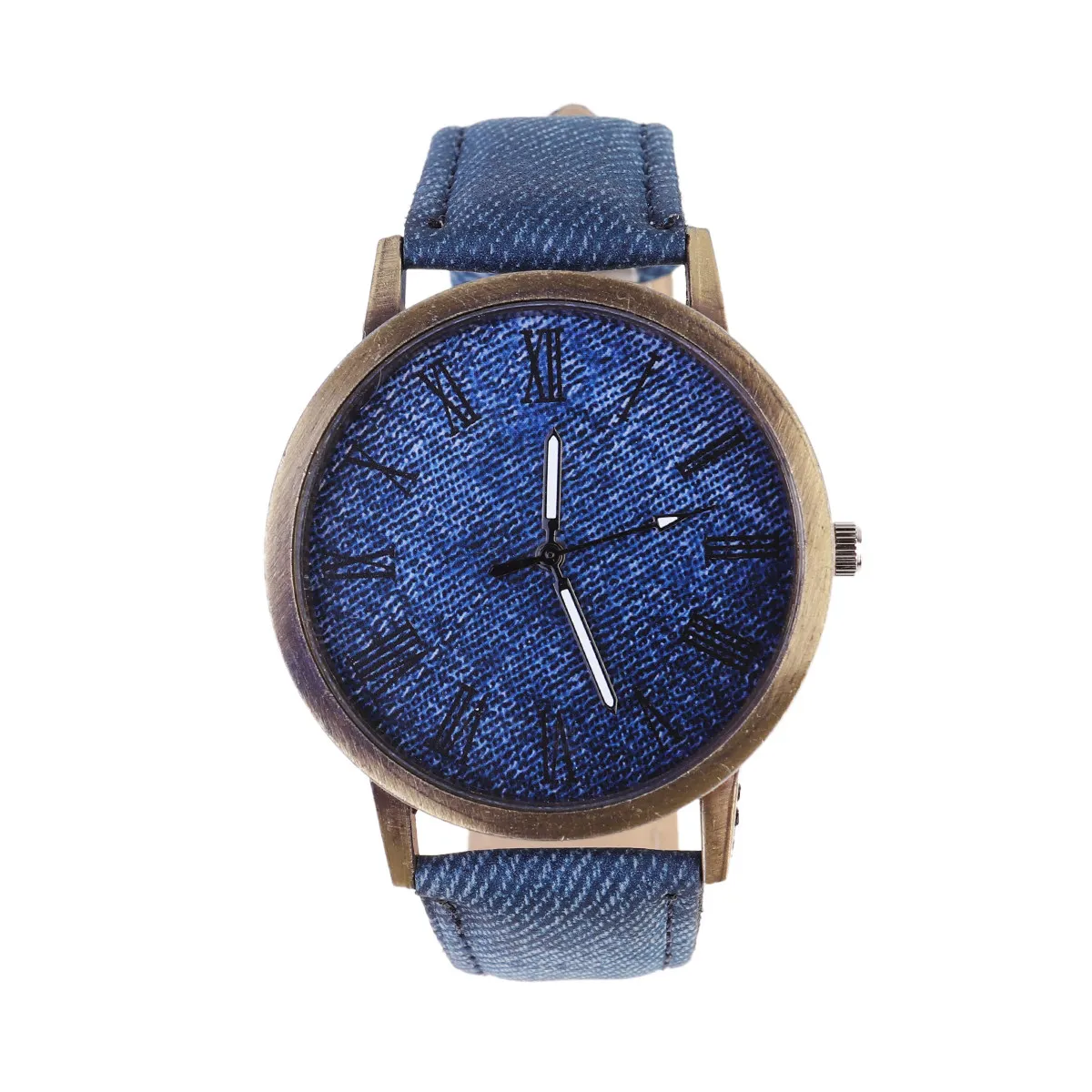 

Кварцевые наручные часы с темно-синим холщовым узором, модные, изящные, для студентов, женщин, подруг, элегантные, удобные, легкие