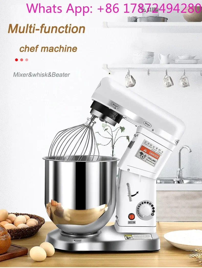 5/7/10L Planetary Electric Stand Mixer, 110/220V Food Processor with Dough Hook, Flat Beater & Wire Whip