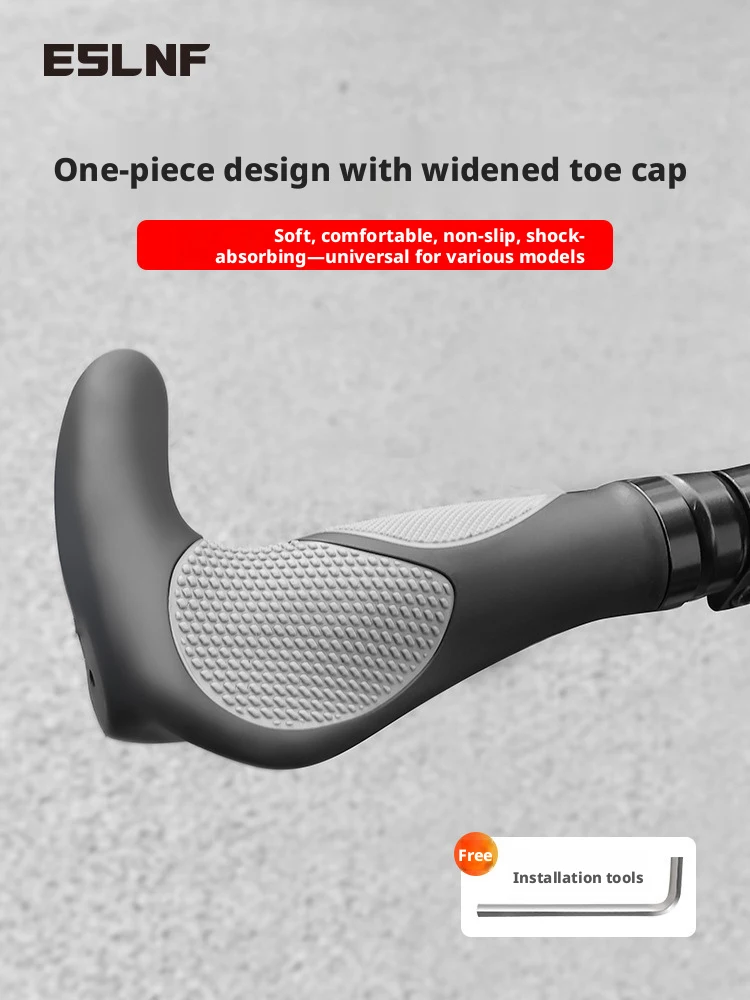 

Mountain Bike Rubber Horn Grips – Thickened Shock-Absorbing Handlebar Grip with Bar Ends
