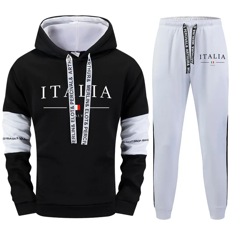 Mens Tracksuit Outdoor Quality Autumn Winter Simple Casual Sports Hooded Single Sweatshirts And Sweatpant Comfort Sports Fitness