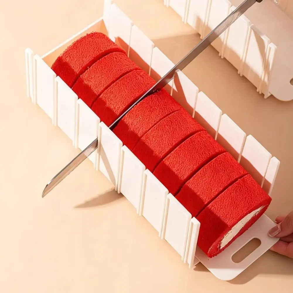 Evenly Cut Cake Roll Cutter Sliding Base Design Non-slip Cake Roll Division Mold 6/7/8 Grids Labor-saving