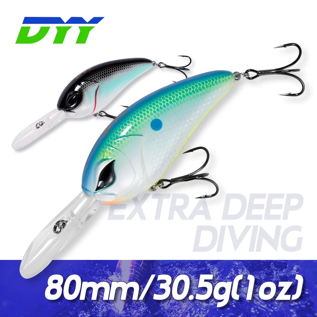 DYY Deep Diving Crankbaits 8cm 30.5g Slow Floating Wobbler Minnow High Quality Artificial Hard Bait for Bass Pike Fishing Lures