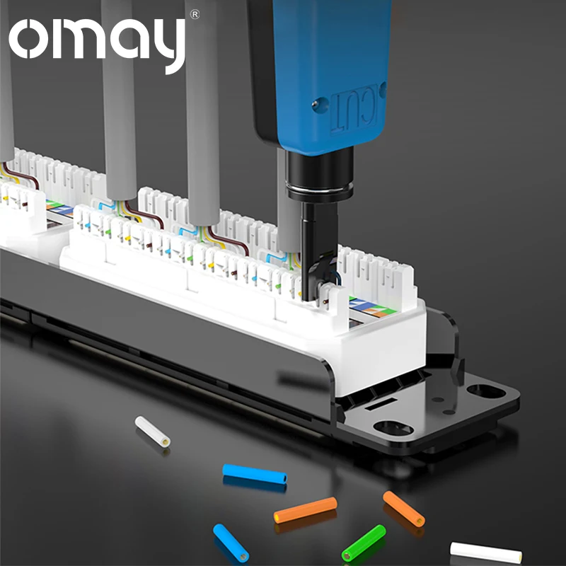 OMAY 110 Type Punch Down Tool Multi-function Network Cable Module Tool with Two Blades Telephone Impact Terminal Insertion Tools