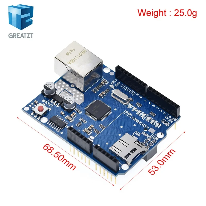 GREATZT UNO Shield Ethernet Shield W5100 R3 UNO Mega 2560 1280 328 UNR R3 only W5100 Development board For Arduino