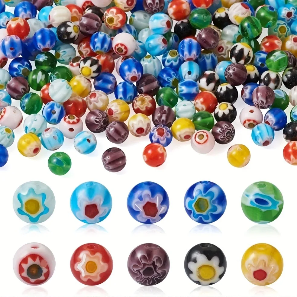 100pcs of 6mm round crystal glass beads, suitable for DIY necklace, braceletjewelry making. The best choice for  birthday gifts.