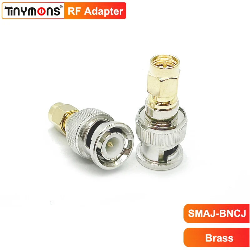 Brass SMA Male to BNC Male RF Coax Adapter SMA to BNC Coaxial Connector for SDR Ham Radio Baofeng Two Way