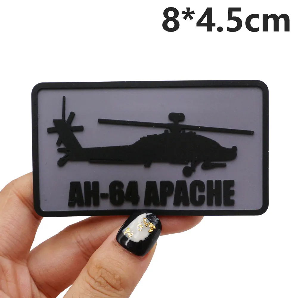 AH-64 APACHE Tactical PVC Patches with Hook and Loop Backing for Backpacks Clothing military Accessories